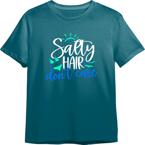 Salty Hair, Don't Care CUSTOMIZABLE TShirt (Available in 54 Colors!)