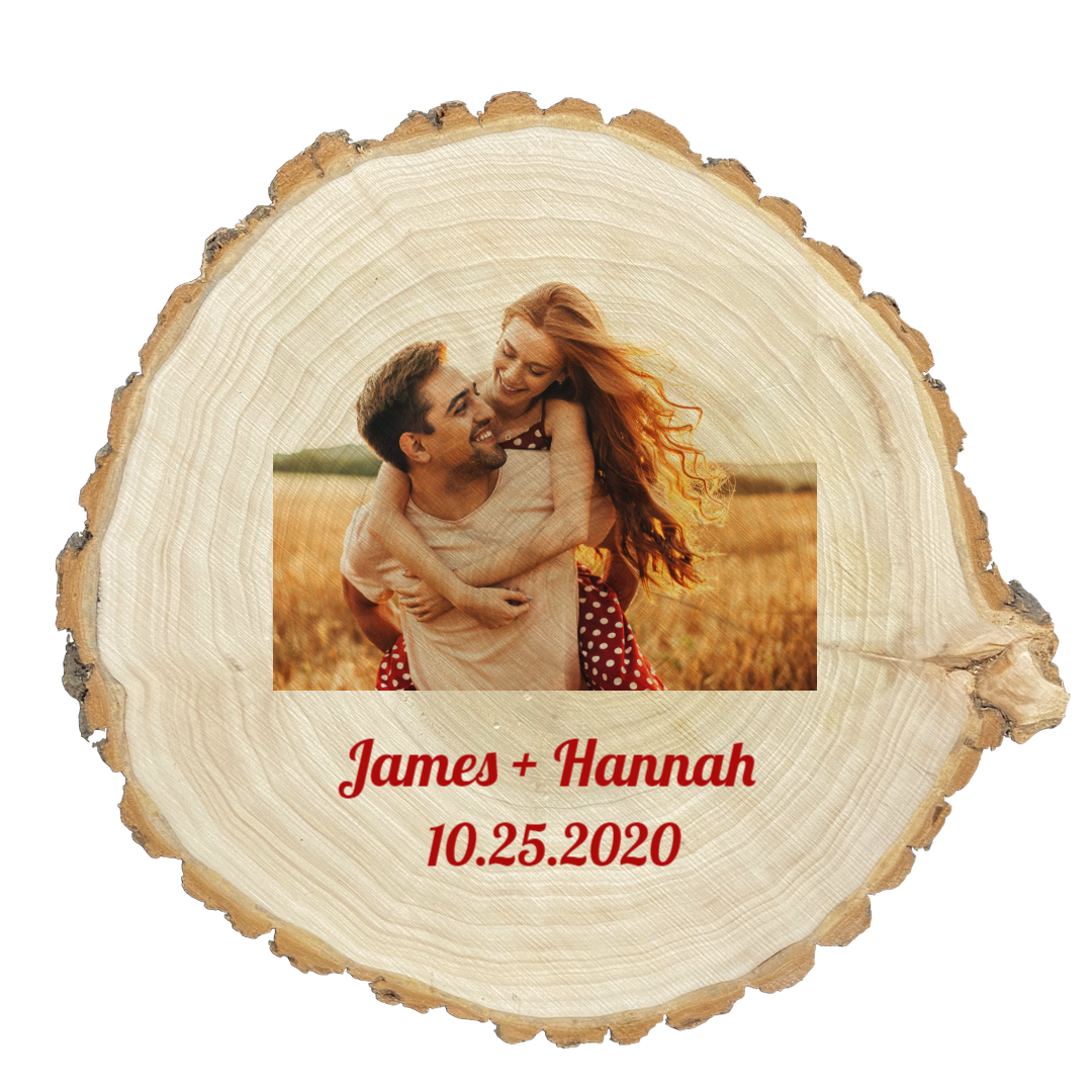 Circular Wood Plank W/ Picture