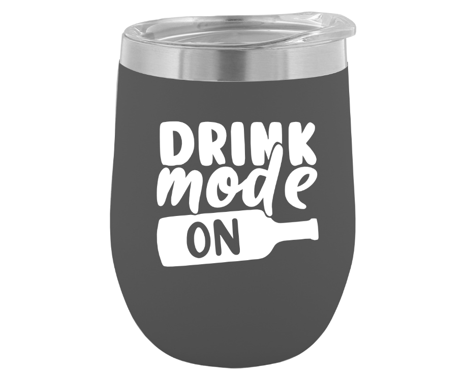 12 oz. Stemless Wine Glass With Design (Available in 16 Colors!)