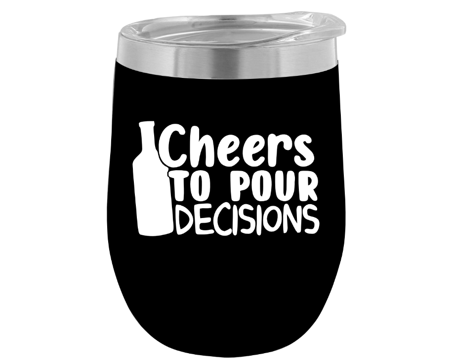 12 oz. Stemless Wine Glass With Design (Available in 16 Colors!)