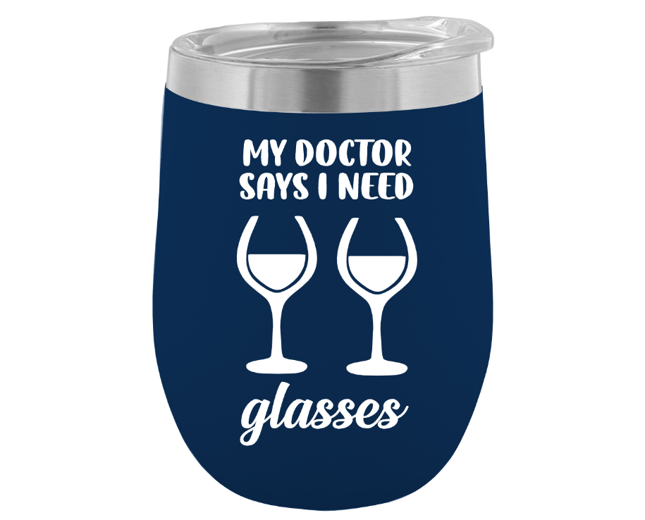 12 oz. Stemless Wine Glass With Design (Available in 16 Colors!)