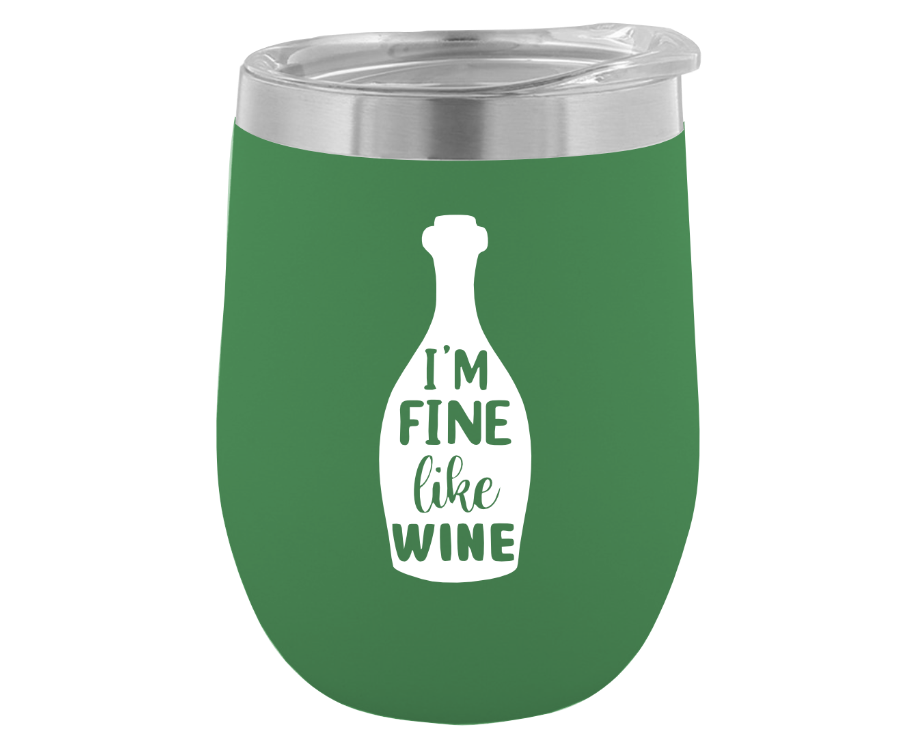 12 oz. Stemless Wine Glass With Design (Available in 16 Colors!)