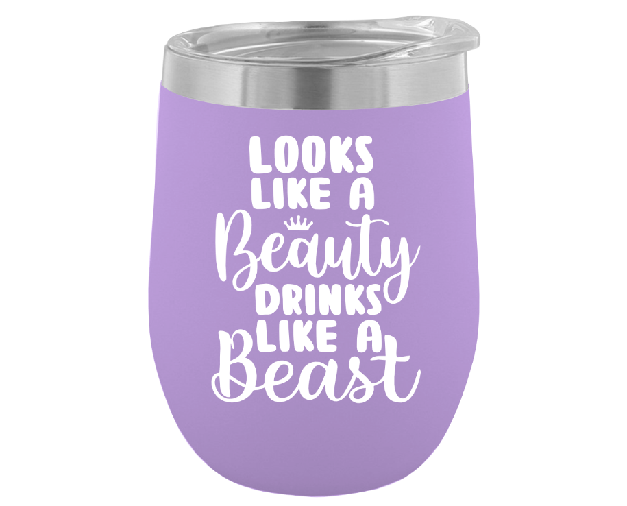 12 oz. Stemless Wine Glass With Design (Available in 16 Colors!)