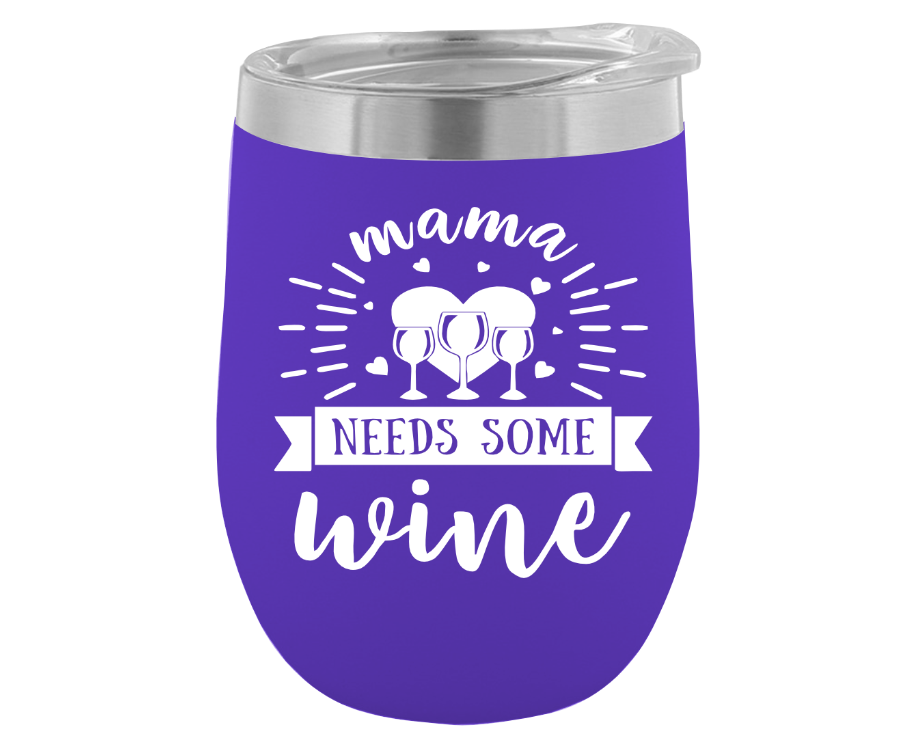 12 oz. Stemless Wine Glass With Design (Available in 16 Colors!)