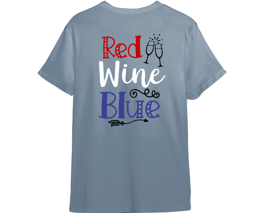 Red Wine & Blue Shirt (Available in 54 Colors)