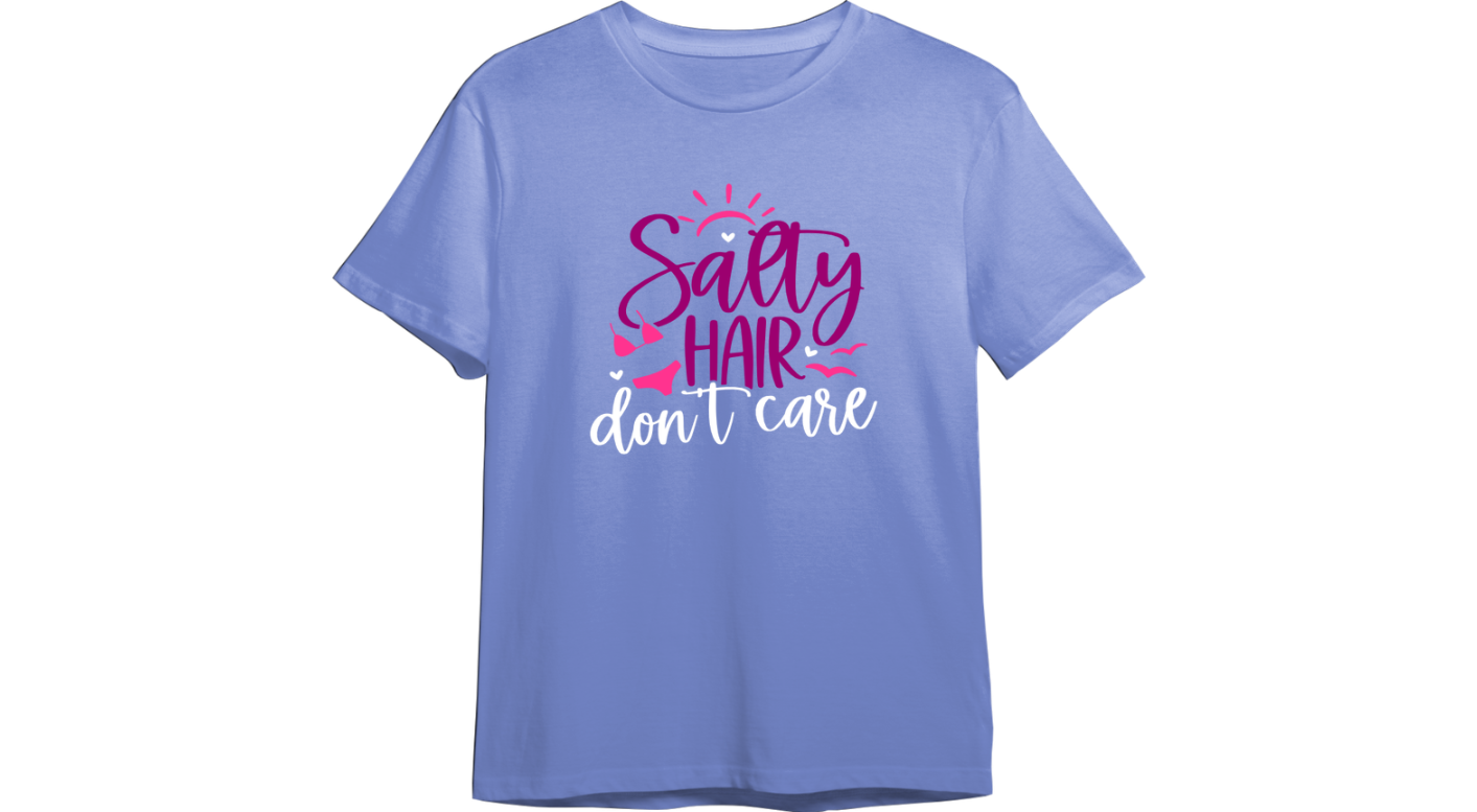 Salty Hair, Don't Care CUSTOMIZABLE TShirt (Available in 54 Colors!)