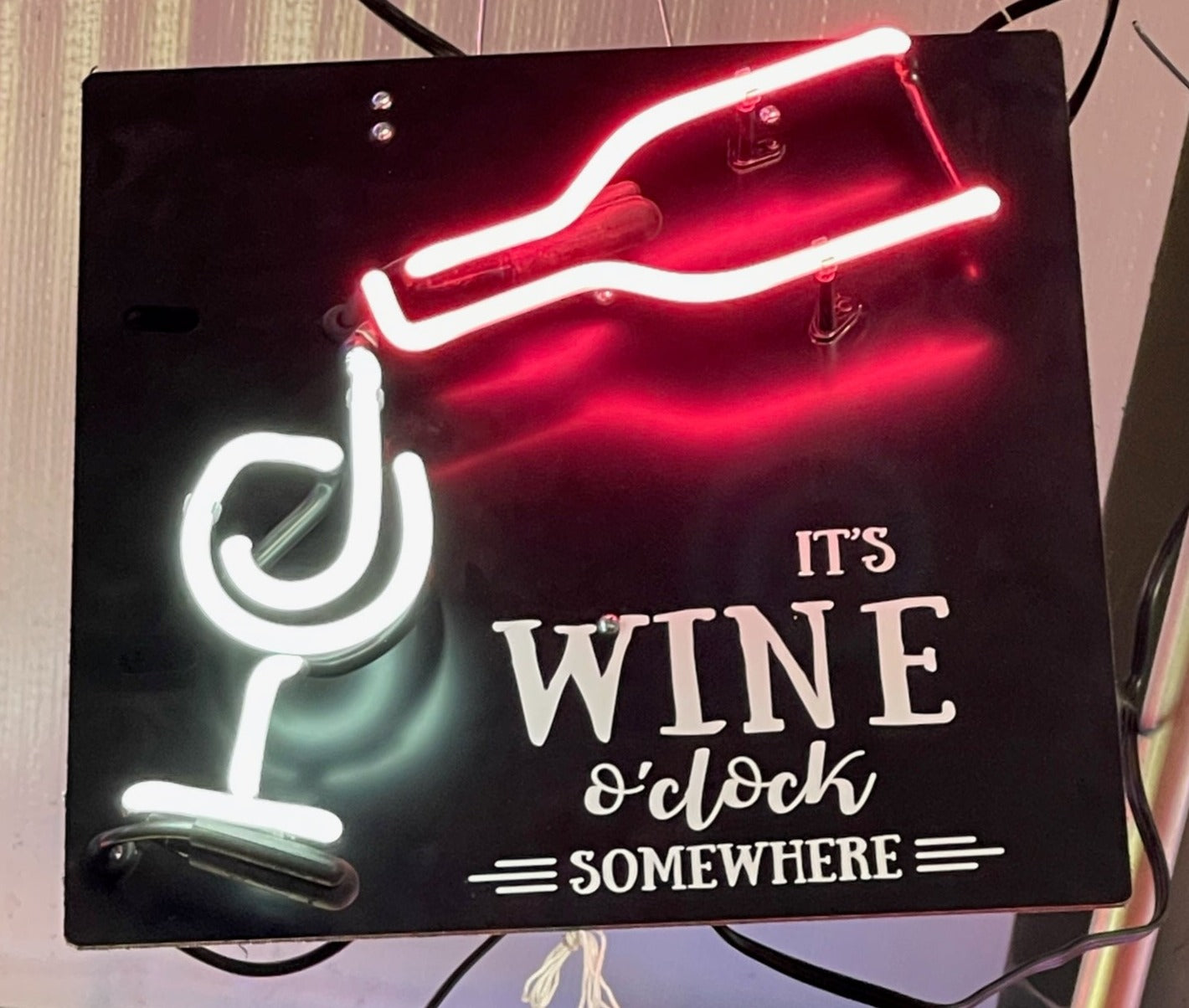 It's Wine O'Clock Somewhere Neon Sign