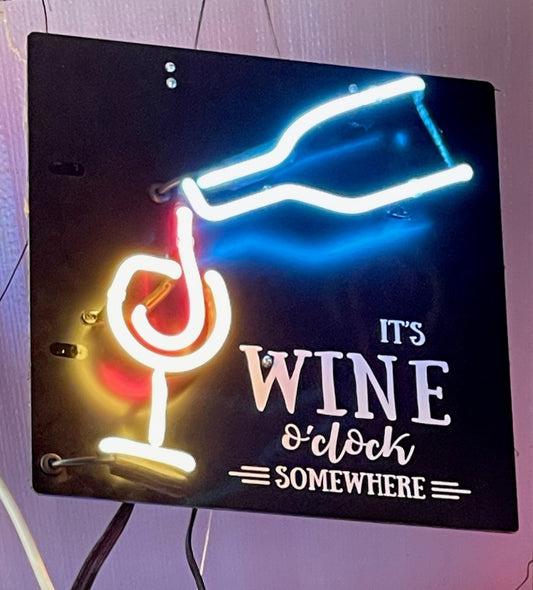 It's Wine O'Clock Somewhere Neon Sign