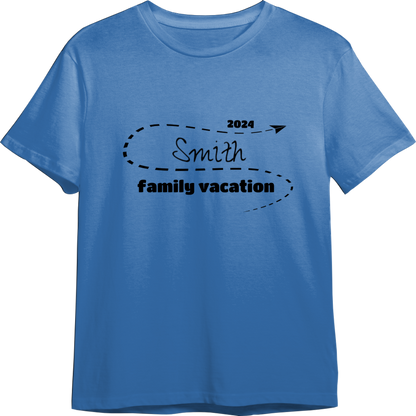 Airplane Family Vacation CUSTOMIZABLE TShirt (Available in 54 Colors!)