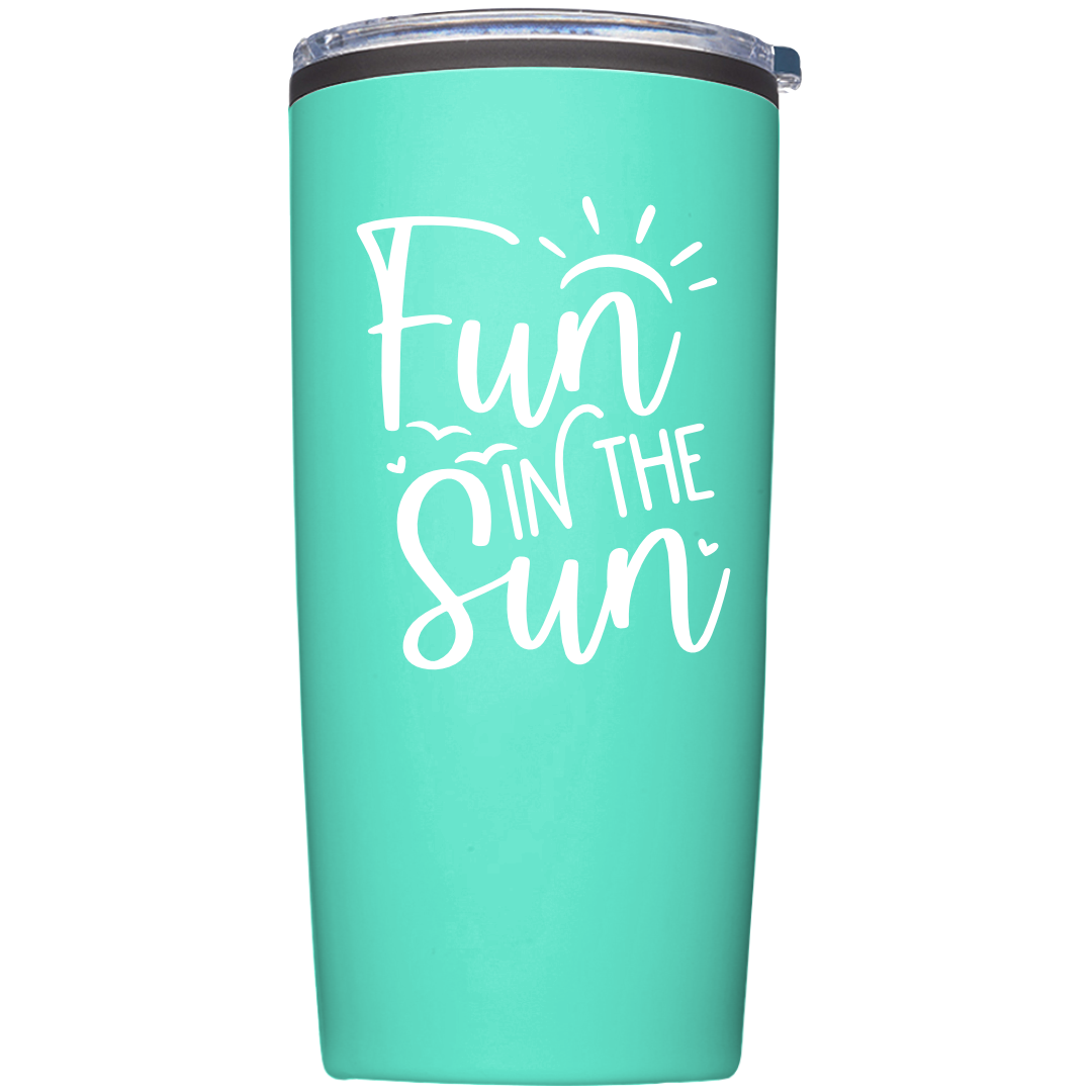 16 oz Tumbler with Beach Design (Available in 16 Colors!)