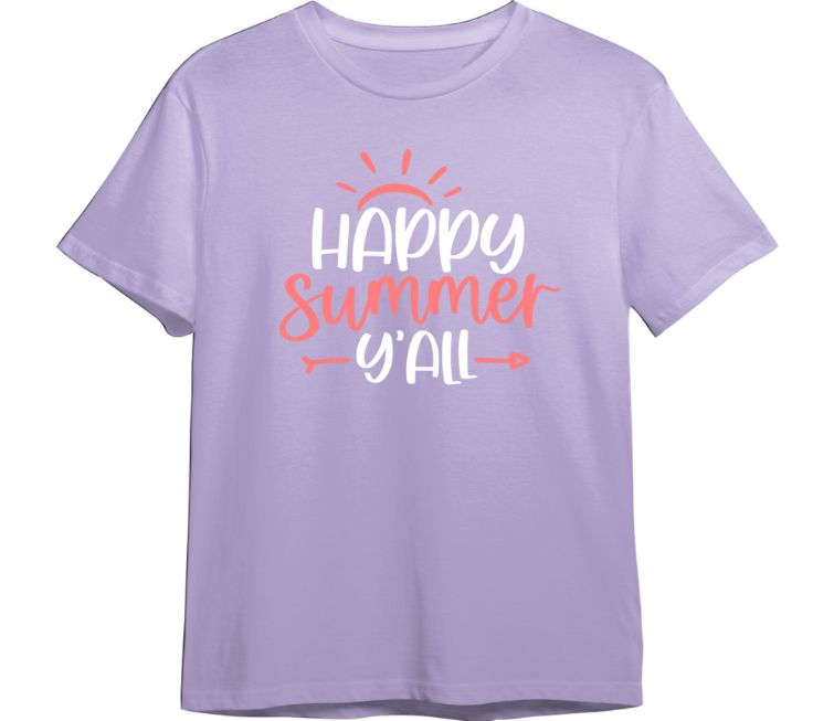 Happy Summer Yall Tshirt CUSTOMIZABLE TShirt (Available in 54 Colors!)