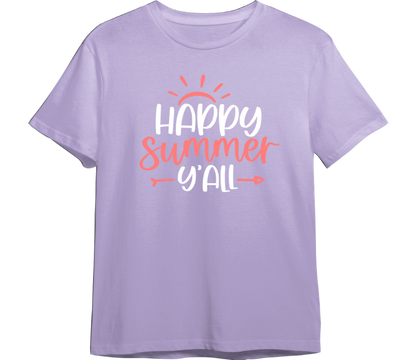 Happy Summer Yall Tshirt CUSTOMIZABLE TShirt (Available in 54 Colors!)