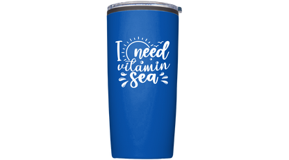 16 oz Tumbler with Beach Design (Available in 16 Colors!)