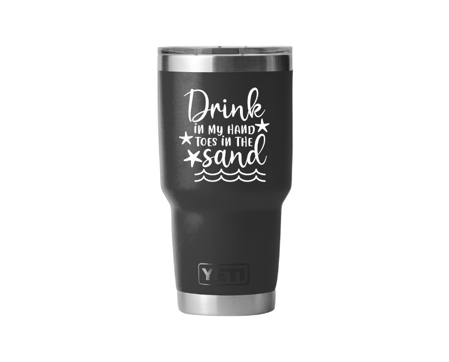 30 oz Tumbler with Beach Design (Available in 16 Colors!)