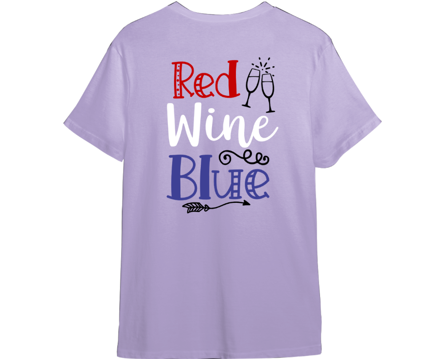 Red Wine & Blue Shirt (Available in 54 Colors)