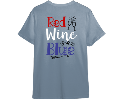 Red Wine & Blue Shirt (Available in 54 Colors)